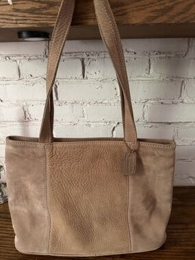 Coach Taupe Leather & Suede Tote